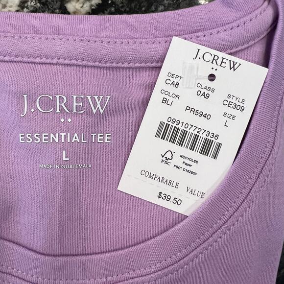 NWT J. Crew Lilac Purple Essential Short-Sleeve Crewneck Tee - Picture 3 of 10